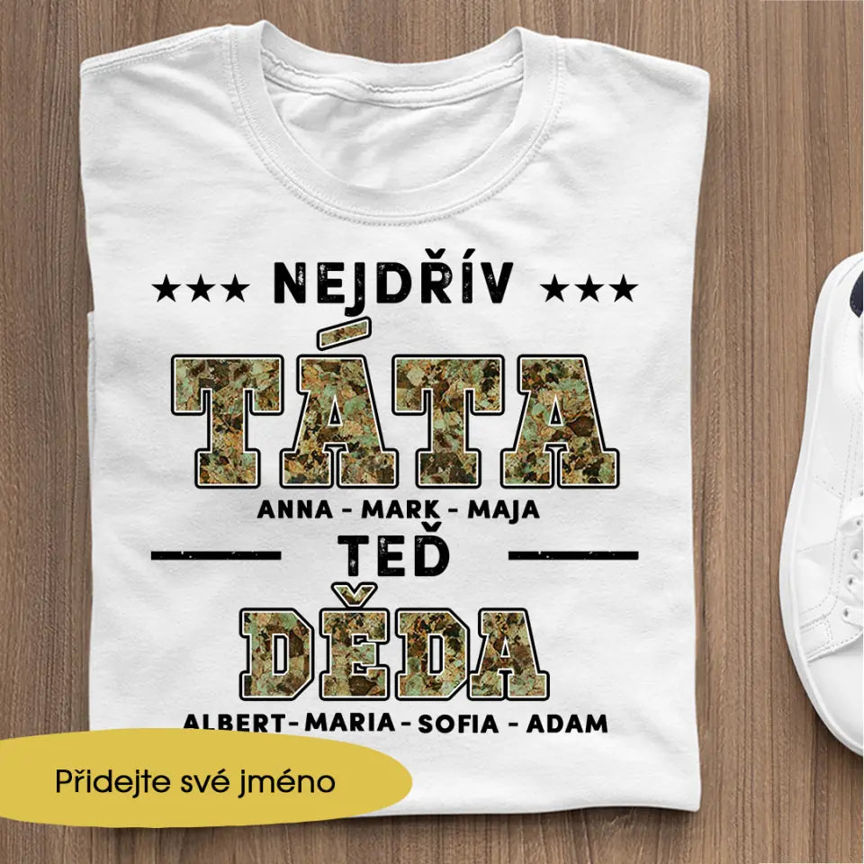 Tričko Originální Dárek Pro Babičku Nejdřív táta